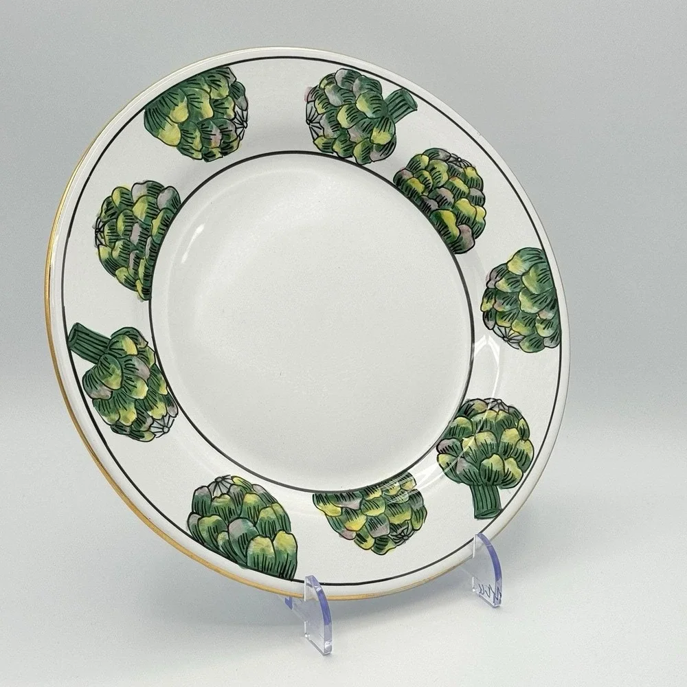 Ortino Nahid 1998 Artichoke Serving Plate Deruta Italy Hand Painted 11